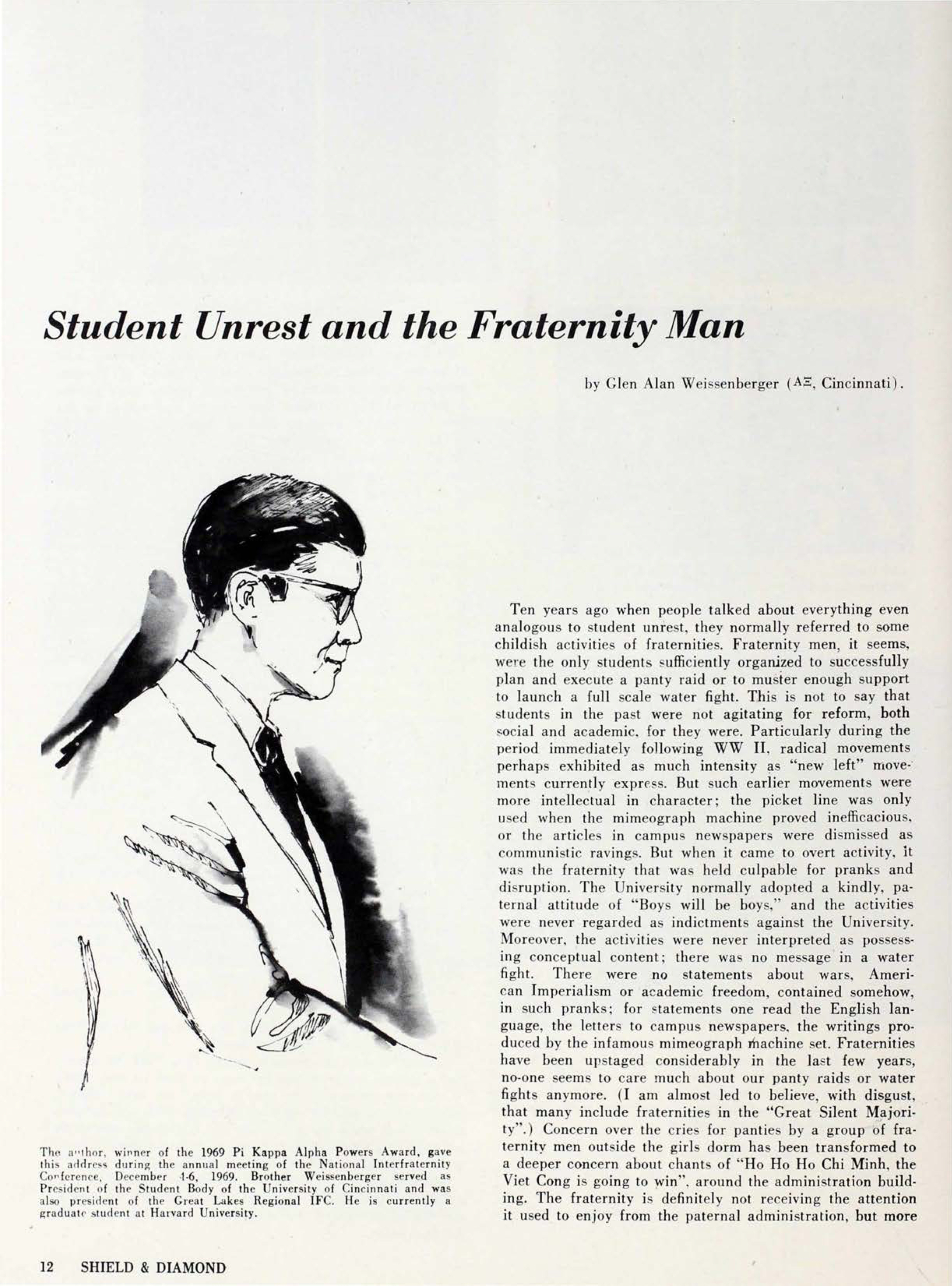 Student Unrest and the Fraternity Man